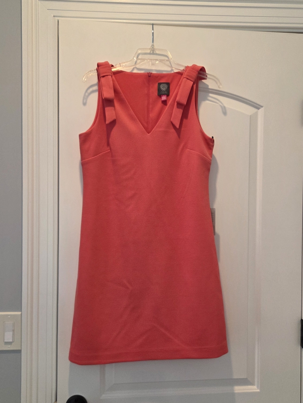 Vince Camuto Coral Bow-Shoulder Mini Dress